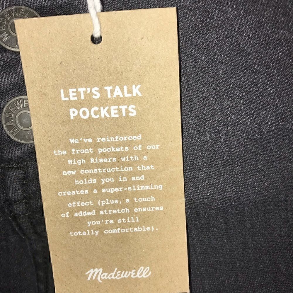 NEW Madewell High-Rise Denim Shorts in Black Frost: Button-Front Edition Size 26 - Picture 10 of 12
